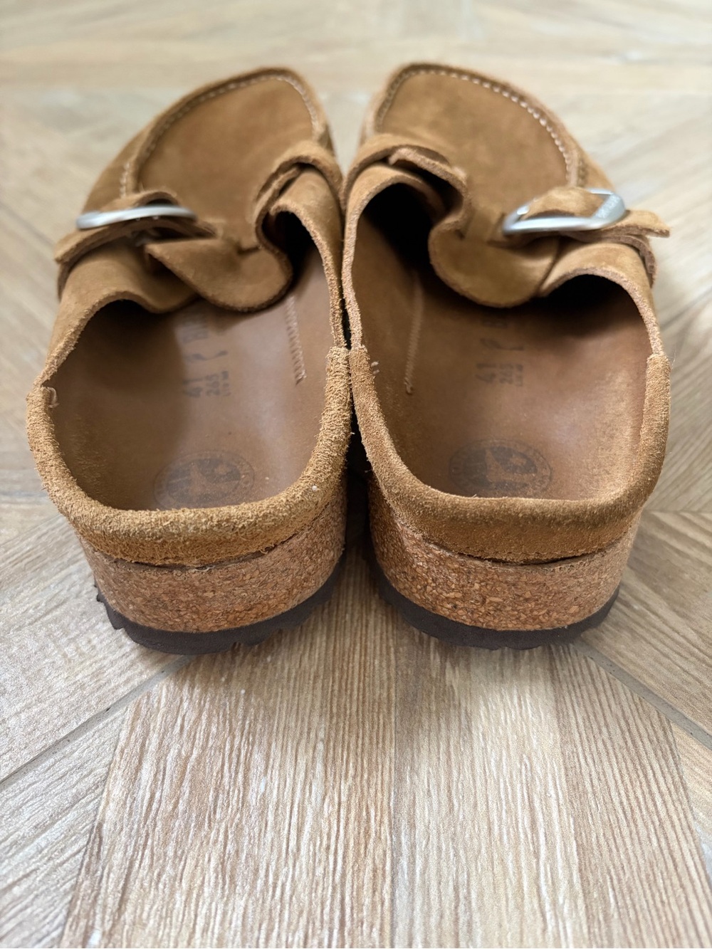 Birkenstock Buckley Suede Leather Clogs Mules Tea Women’s 10 Men’s 8 - Picture 3 of 8